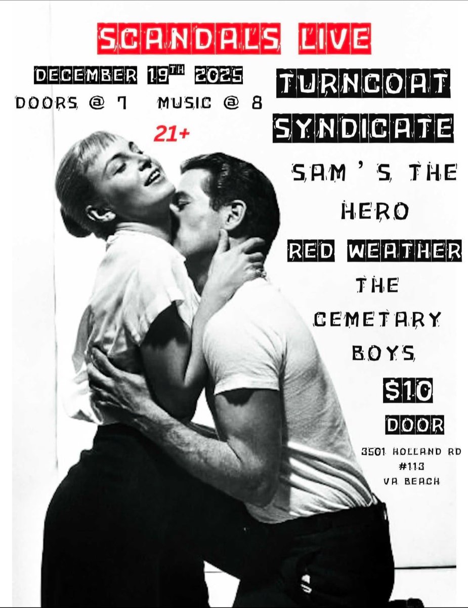 samsthehero's tweet photo. So make sure you guys come out and see us at Scandals next weekend with some absolutely awesome local bands. Plus, this is our Christmas show so we’re gonna get festive. There will be plenty of Christmas tunes, attire, and spirit! https://t.co/0Y2L23cLly