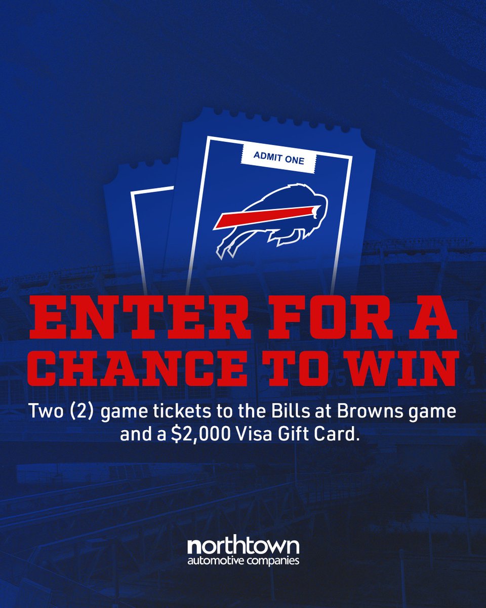 Your chance to be in Cleveland for our Week 16 matchup. ⤵️

Enter to win: bufbills.co/3XK9tPo | <a href="/NorthtownAuto/">Northtown Automotive</a>