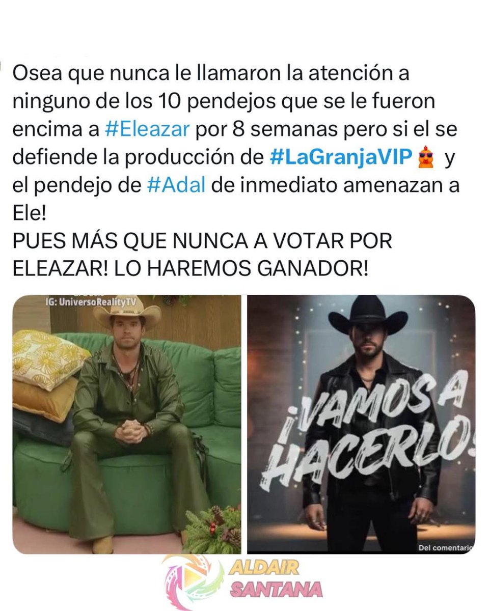 Arcadia_Tierra's tweet image. Aunque jamás esperamos ver un reality que superara al cien por ciento la toxicidad de la Casa de Los Famosos, la Granja VIP las superó por mucho premiando a los agresores y castigando a la víctima. Por esto mismo votos solo para el. 

#EleazarALaFinal
#LaGranjaVIP