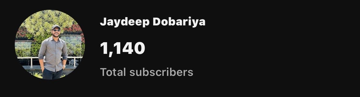 Jaydeepdbry's tweet image. Hit 1,000 subscribers on YouTube today.
Still a small milestone, but meaningful — especially with only 11 videos live.

I share my journey in freelancing, tech, and coding, and I’m grateful for everyone supporting it.
Thank you 🙏✨

#YouTubeCreator #Freelancing #CodingCommunity