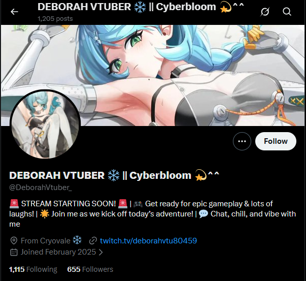 DEBORAH VTUBER ❄️ || Cyberbloom 💫^^ tweet media