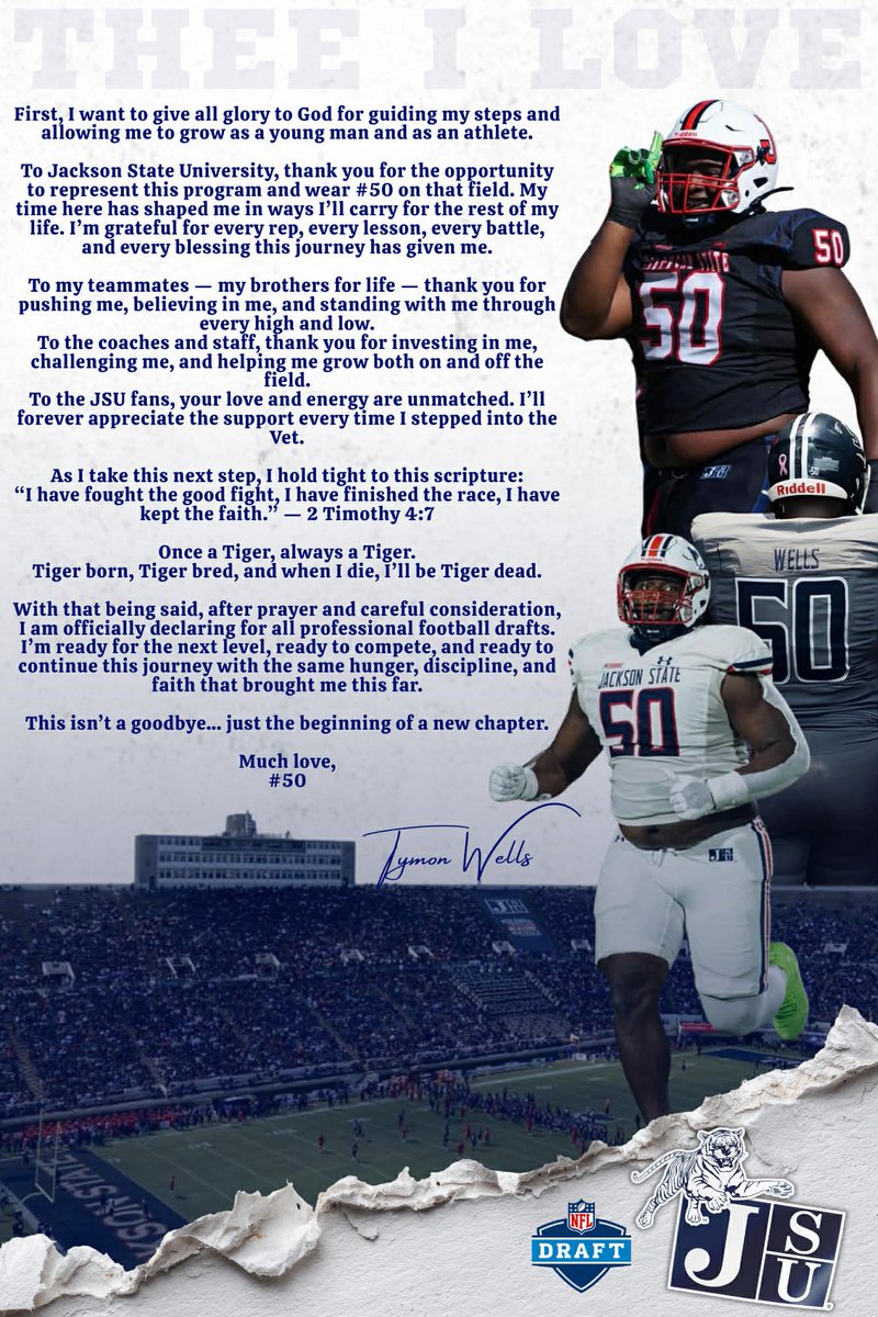 “I have fought the good fight, I have finished the race, I have kept the faith”  2 Timothy 4:7 
🙌🏾🙏🏽

Thank you Jackson State💙