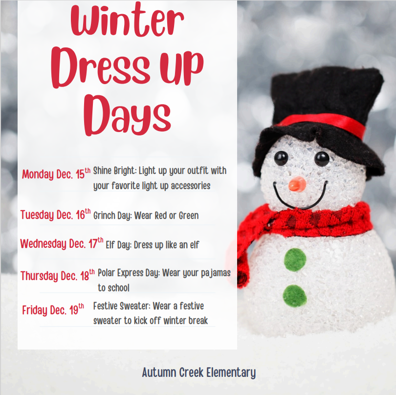 HumbleISD_ACE's tweet photo. ❄️✨ Winter Dress-Up Week is HERE! ✨❄️
Autumn Creek Elementary is ready to sleigh the season with a full week of festive fun! 🎄⛄️
Let’s make the halls merry, bright, and full of school spirit! 🎉✨
#WinterDressUpWeek #ACEFamily #FestiveFun #HolidaySpirit https://t.co/tfDnSe5mPL