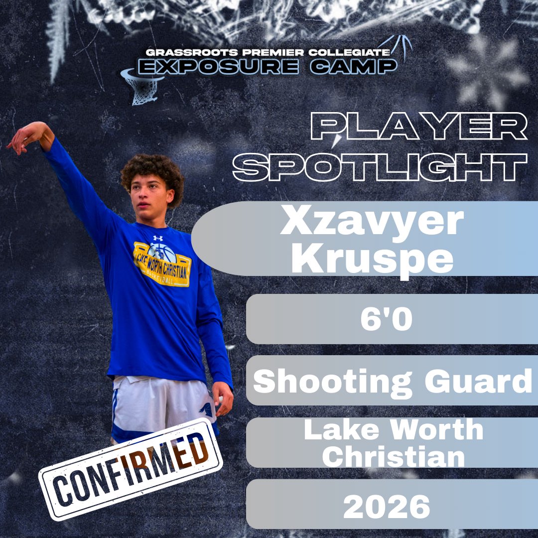 GPCECBASKETBALL's tweet photo. Xzavyer Kruspe is our next PLAYER SPOTLIGHT 📸

Xzavyer attends Lake Worth Christian and is locked in! 🔒

📆 Sunday December 21, 2025
⏰ 1pm to 5:30pm
📍 Palm Beach State College 
🔗 https://t.co/pafrszjZ7J 
💡 Player Spotlights 

#basketball #Recruiting #PalmBeach #GPCEC #basketballrecruiting #basketballhighlights