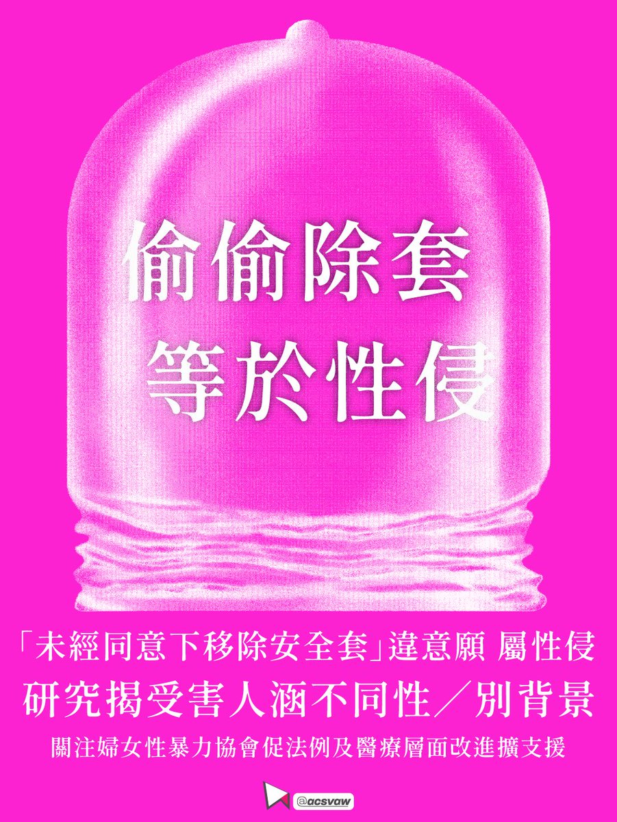 acsvaw's tweet photo. 協會早前發表聚焦「未經同意下移除安全套」（或稱「偷偷除套」）之性暴力受害經歷研究。研究顯示受訪公眾普遍認為「偷偷除套」有違知情同意，而受害人亦來自不同性／別背景。 https://t.co/GPsXPHKvsN