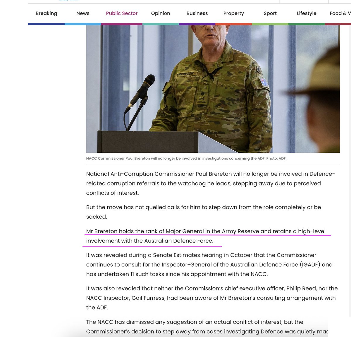 RonniSalt's tweet image. @helenhainesindi #estimates

All the staff of the NACC, inc senior managers/CEO, are all well aware of their boss's extensive connections to the defence forces and that he is still an active ADF member.

This *has* to affect their collective judgment on defence issues.