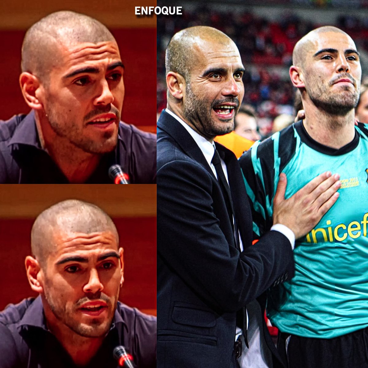 VICTOR VALDÉS: "Mi primera charla con Guardiola fue en su despacho, en el Camp Nou. En una pizarra, puso dos fichas, que estaban en la línea de fondo, del final de la cancha, al lado de mi portería. Me dijo: '¿Sabes que son esos? Son los centrales'. Yo no sabía de lo que me