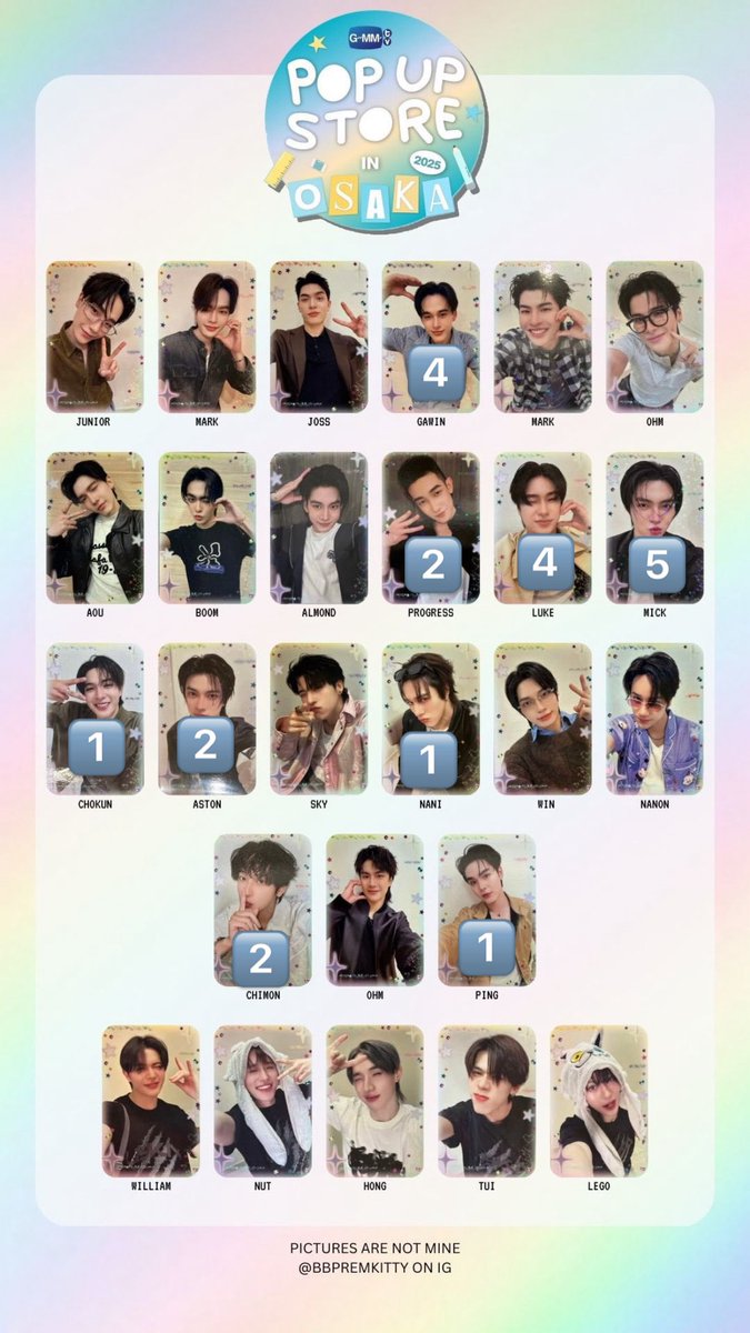 買取】 GMMTV トレカ 大阪ポップアップ 譲) 画像🔢 求)470円/枚 1400円