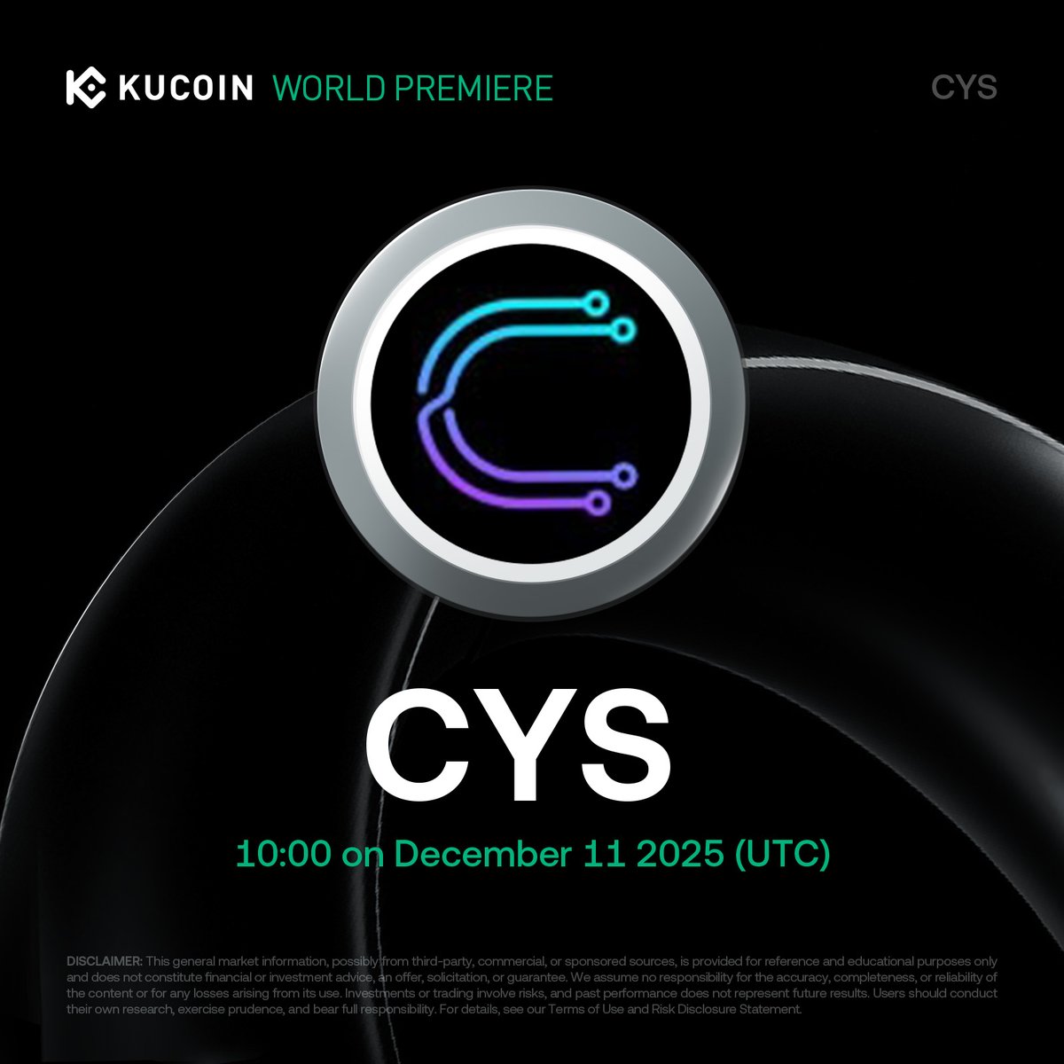 📢 World Premiere Listing: @cysic_xyz $CYS is Coming to #KuCoin! 🎁 With HODLer  Airdrops: 500,000 CYS for KCS holders Cysic bridges off-chain compute and  on-chain trust by enabling ZK proofs and AI