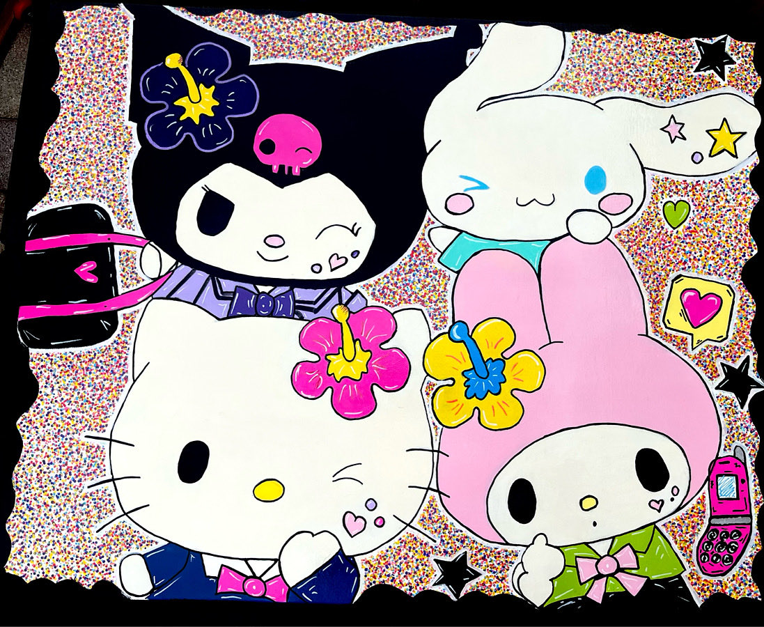_xobreezy__'s tweet photo. My hello kitty &amp; friends paintings 💖
I’m open for commissions ☺️
#hellokitty #cinnamoroll #kuromi #sanriocharacters #art #christmas https://t.co/MJCHcsegSb