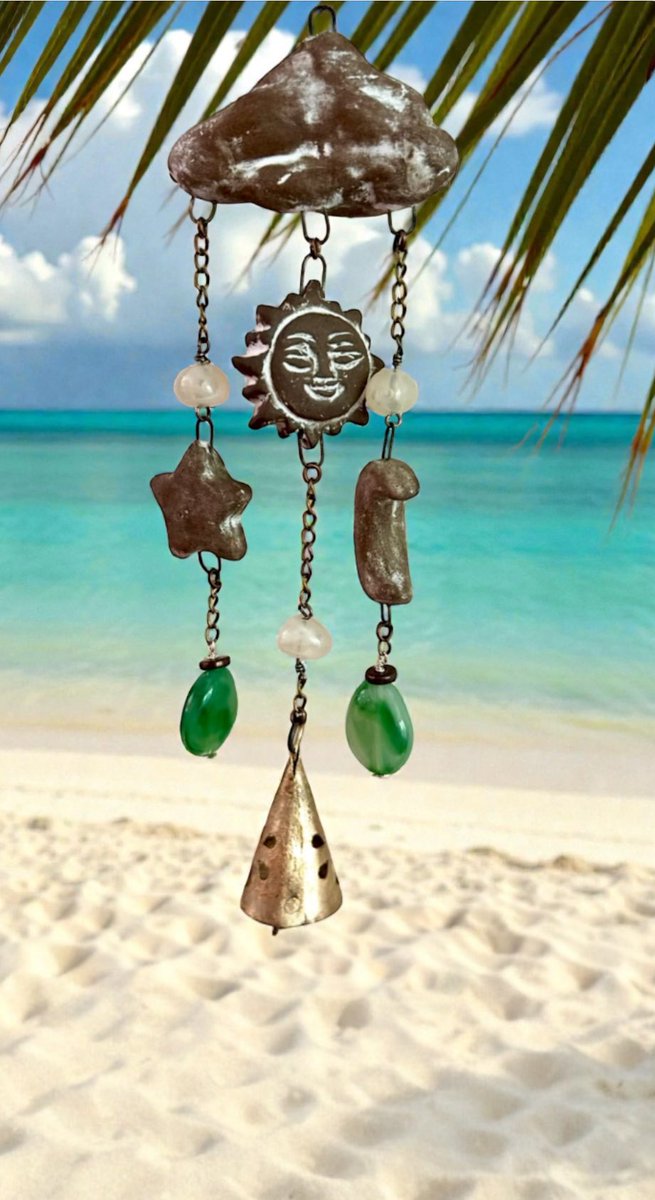 ZenCatPottery's tweet photo. Sun & Moon Wind Chime Ceramic #bohostyle #BoHoDecor #GardenDecor #WindChime #HangingDecor #SunMobile #SunWindChime https://t.co/Vp8BBnc3S0