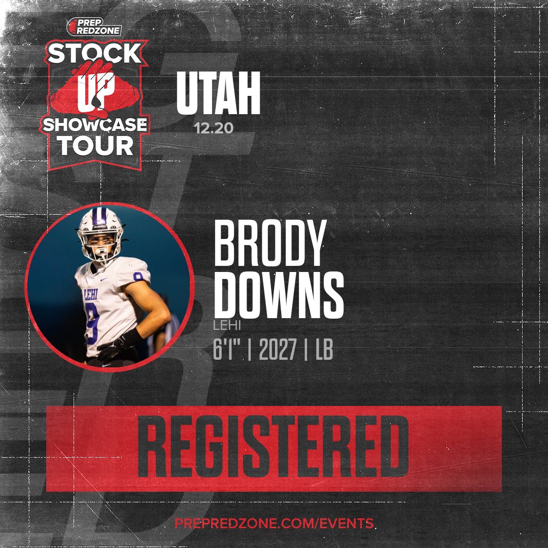 Andy_Pham1's tweet image. C/O 27 LB Brody Downs (@brodydowns8) is in! He'll be at the @PrepRedzoneUT Showcase on Dec 20 in Riverton. Brody is a defensive leader who has great anticipation, is a tackling machine, and has P4 upside in recruiting.

@BeehiveBuzz_