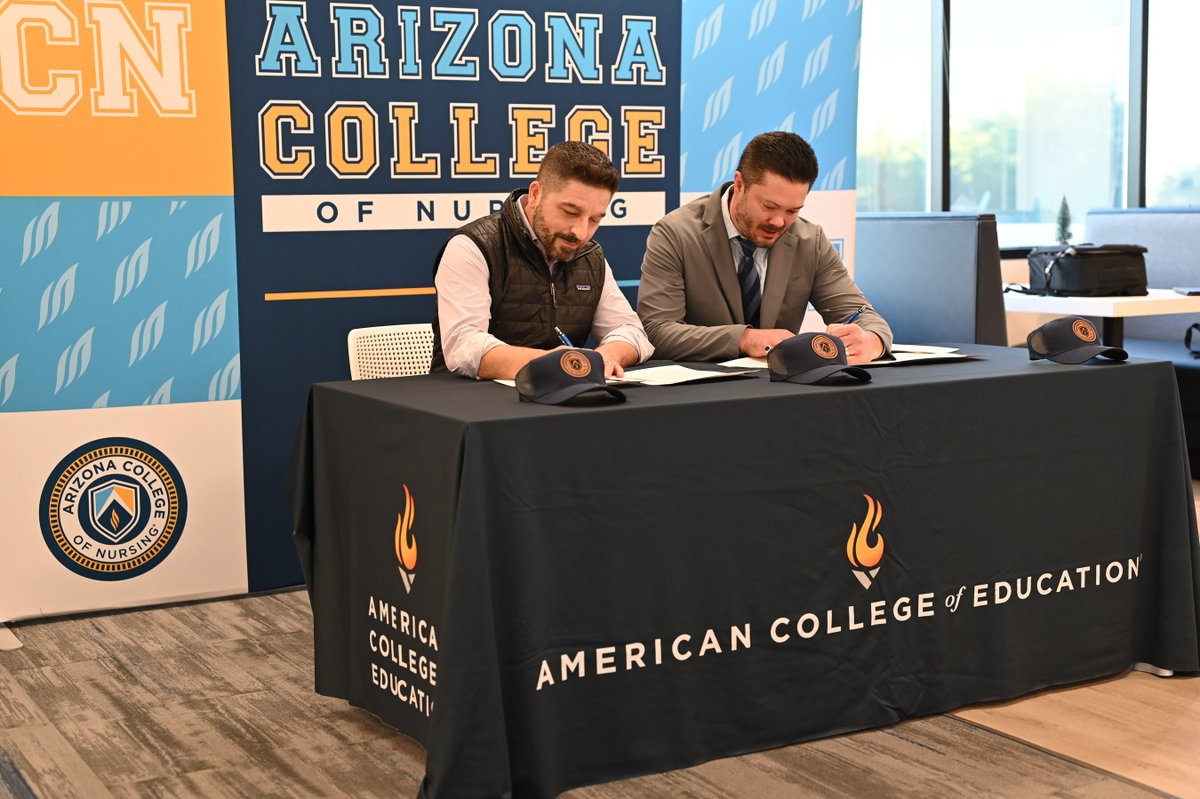 ArizonaCollege's tweet photo. In a shared commitment to advancing nursing education and expanding opportunities for the next generation of healthcare leaders, we are proud to announce our new academic partnership with @ACEedu!

This partnership is designed to support students, alumni, and employees in their pursuit of graduate-level nursing degrees. 

https://t.co/2qx7C16qIS