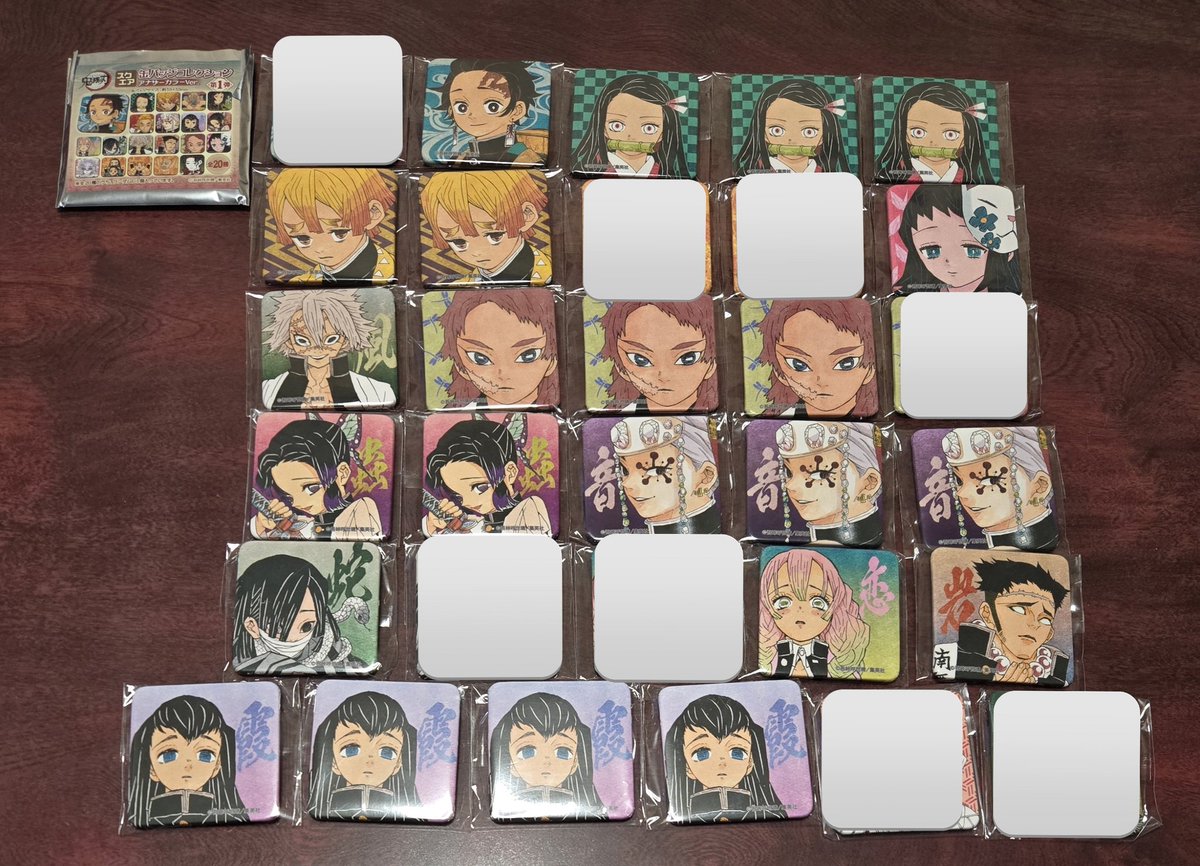 譲渡】鬼滅の刃 スクエア缶バッジコレクション アナザーカラーVer