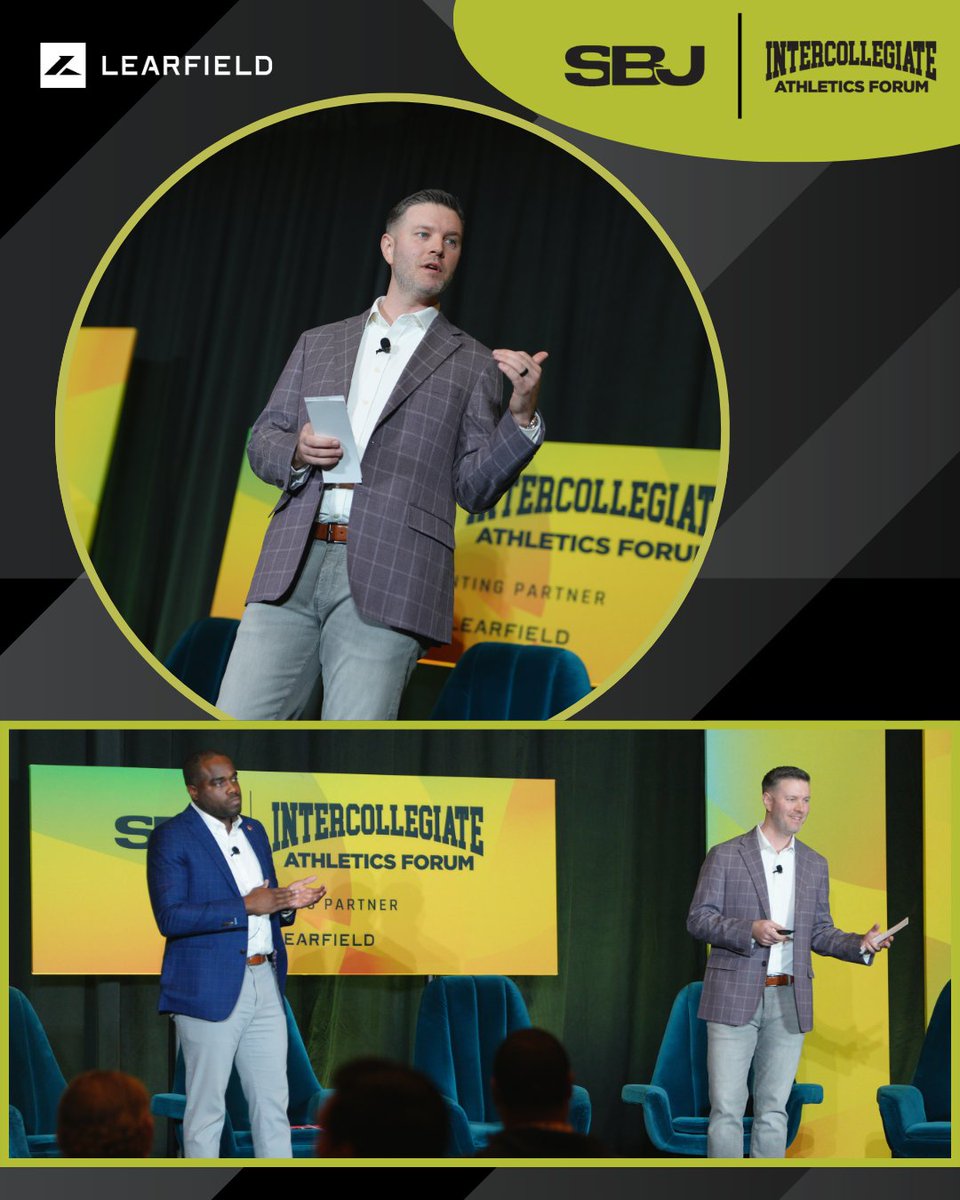Learfield's tweet photo. Strong session today at #SBJIAF from @EMcKTix
 and @MarcusBow24 on fan engagement tech and new revenue pathways from @PaciolanTix, @SIDEARMSports, and @LEARFIELD_Tix.

Great insights on how to connect with fans in more innovative ways.

#Learfield #CollegeSports #SportsTech https://t.co/YUzLevqbcz