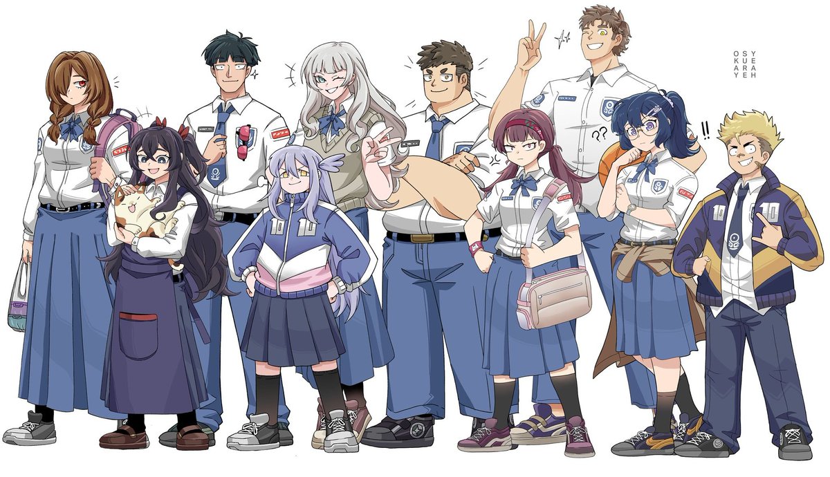 A gang of OC that i made for personal project of mine. they all met through netcafe, having hell of a time, and the shortest one is the MC. #OC