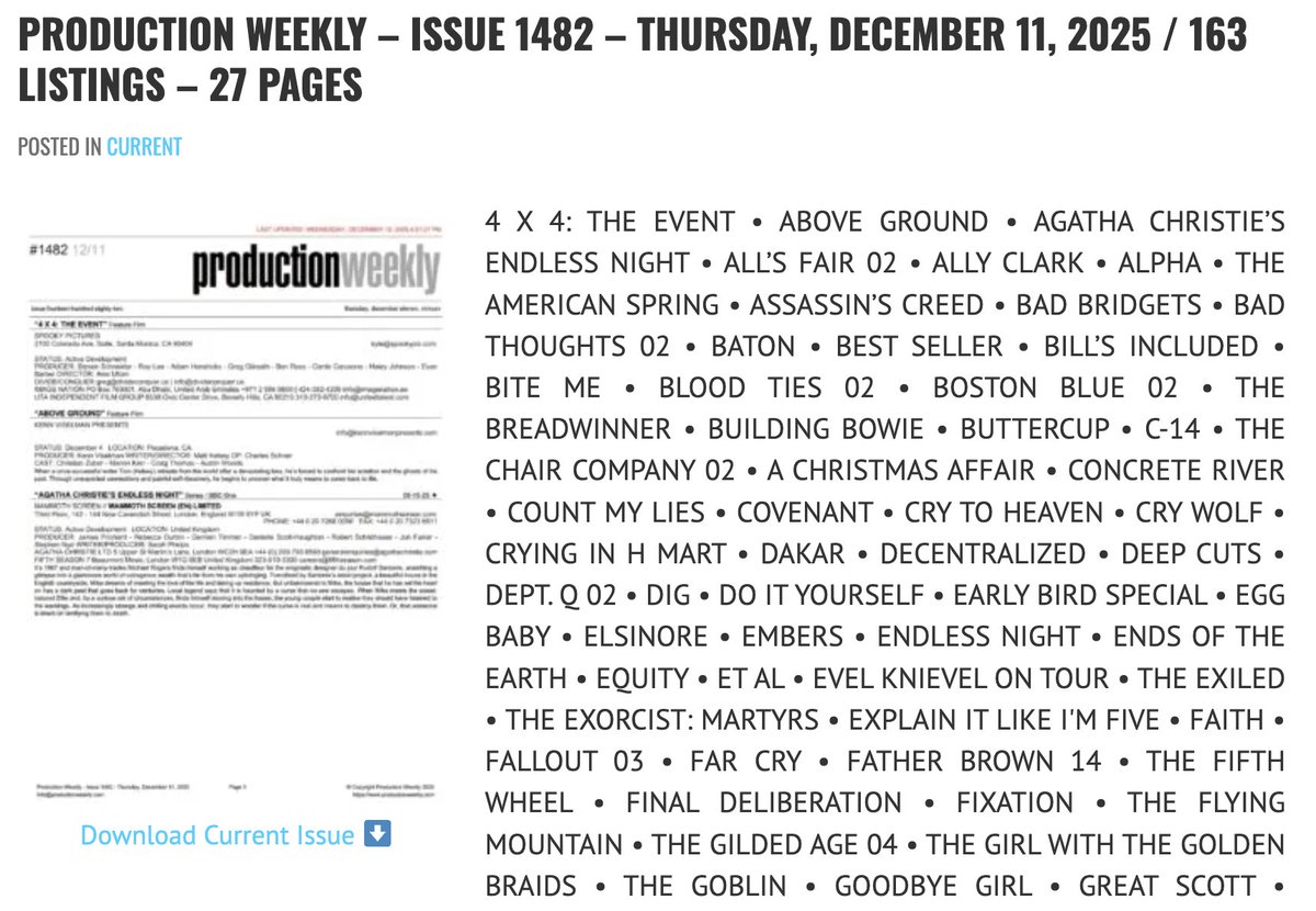 Production Weekly tweet media