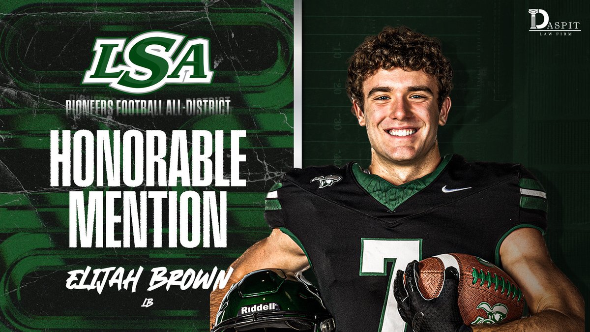 lsaathl's tweet photo. π₯ ALL DISTRICT PIONEERSπ₯
Honored to recognize our Lutheran South Football standouts!
Honorable Mention Defense -
Elijah Brown - LB
Brycen Gilbert - DB
Ethan Sauceda - DB
Tim Lala - DL
#SouthPride #uncomMEN https://t.co/k0KPCezi30
