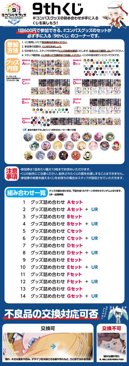 コンパスフェス 9th 9thくじコーナー 1回600円で参加できる