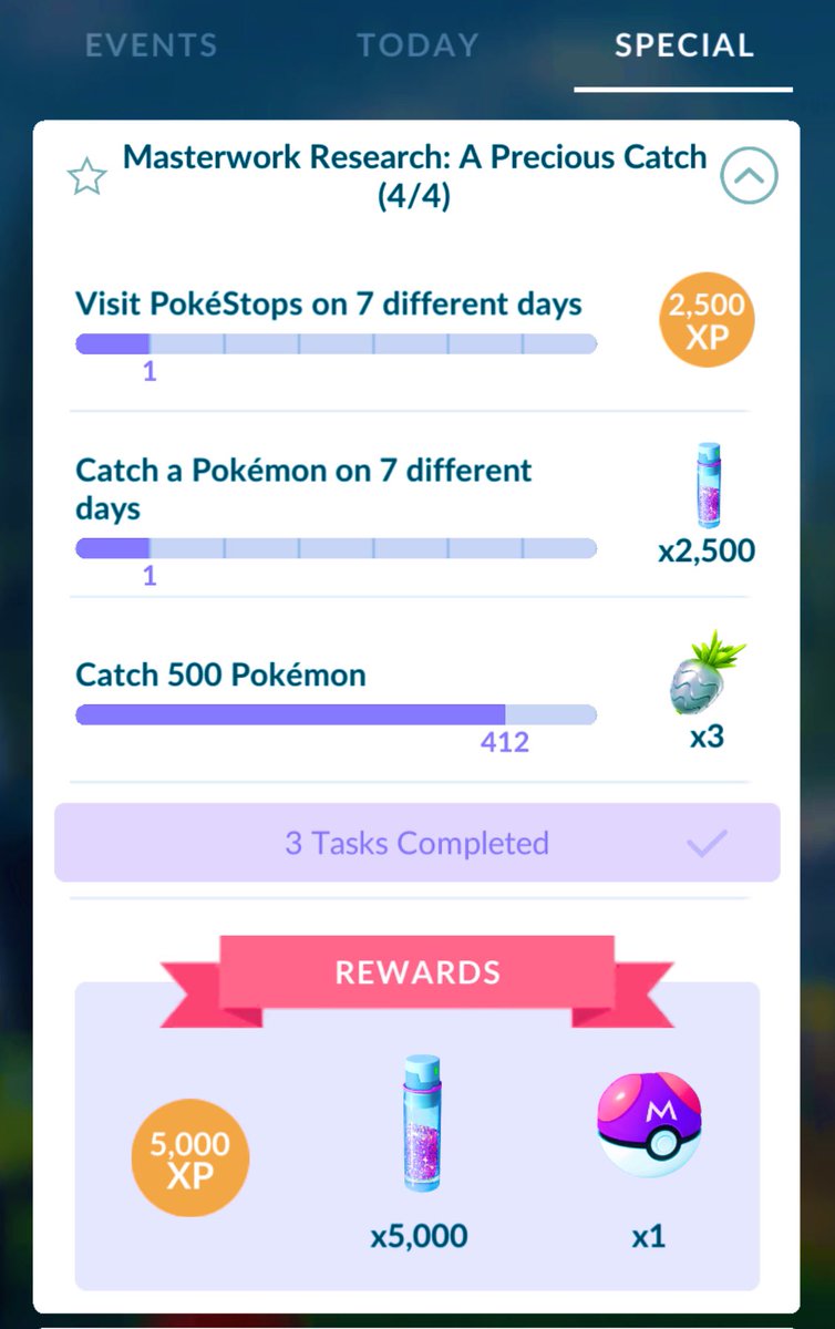 KamikeoPoGo's tweet image. A GREAT Day 1️⃣ and we’re just a few catches away from  the “WAITING” portion of the  #MasterworkResearch for  yet another #MasterBall. 😁😆

... 👊🏾🐻 GRIND!
#PreciousCatch #SpecialResearch #PokemonGo #PokemonGoApp
