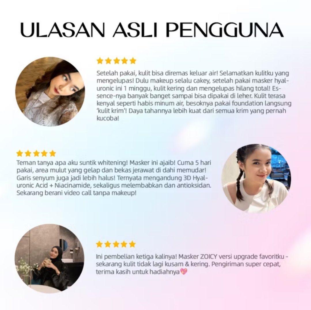 Fitrian0686's tweet photo. Rekomendasi masker wajah yang diformulasikan khusus menghilangkan kerutan di wajah auto jadi lebih muda cek sekarang di shopee mumpung lagi diskon 
Link produk 👇 
https://t.co/aOSq3j5xfy

#JungKook #BAZAARTHWOTY2025 #JungkookxRollingStone #SEAGames2025 https://t.co/aq3in2Tzsd