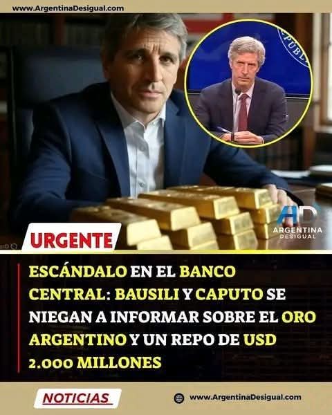 <a href="/JMilei/">Javier Milei</a> <a href="/LuisCaputoAR/">totocaputo</a> DELINCUENTES EL ORO QUE ROBARON DE LAS RESERVAS DE ARGENTINA? 
TIENEN QUE IR PRESOS ESTOS CORRUPTOS 😡