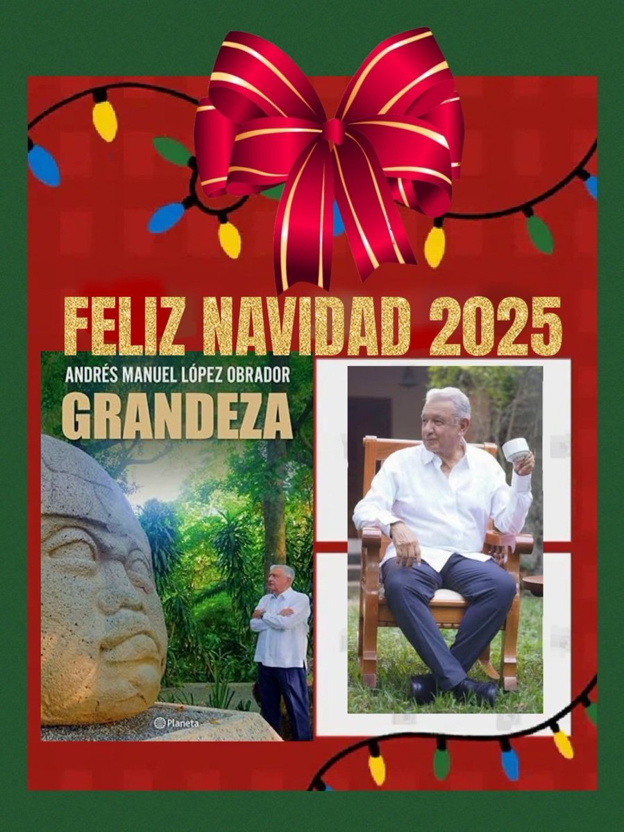 Queridos amigos y amigas de esta Transformación de México 🇲🇽,  los invito a dar un excelente regalo en estas fiestas decembrinas,  comprando el libro "GRANDEZA " de nuestro adorado Presidente <a href="/lopezobrador_/">Andrés Manuel</a>  AMOR CON AMOR SE PAGA 
Felices Fiestas 🎄🇲🇽🎄🇲🇽🎄🇲🇽🎄🇲🇽💜 y tú ya lo