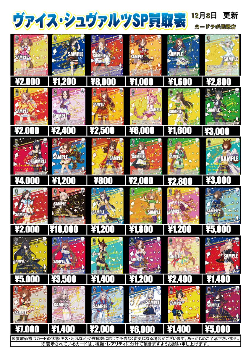 ヴァイスシュヴァルツ買取情報】 『ウマ娘 プリティーダービー』のSP