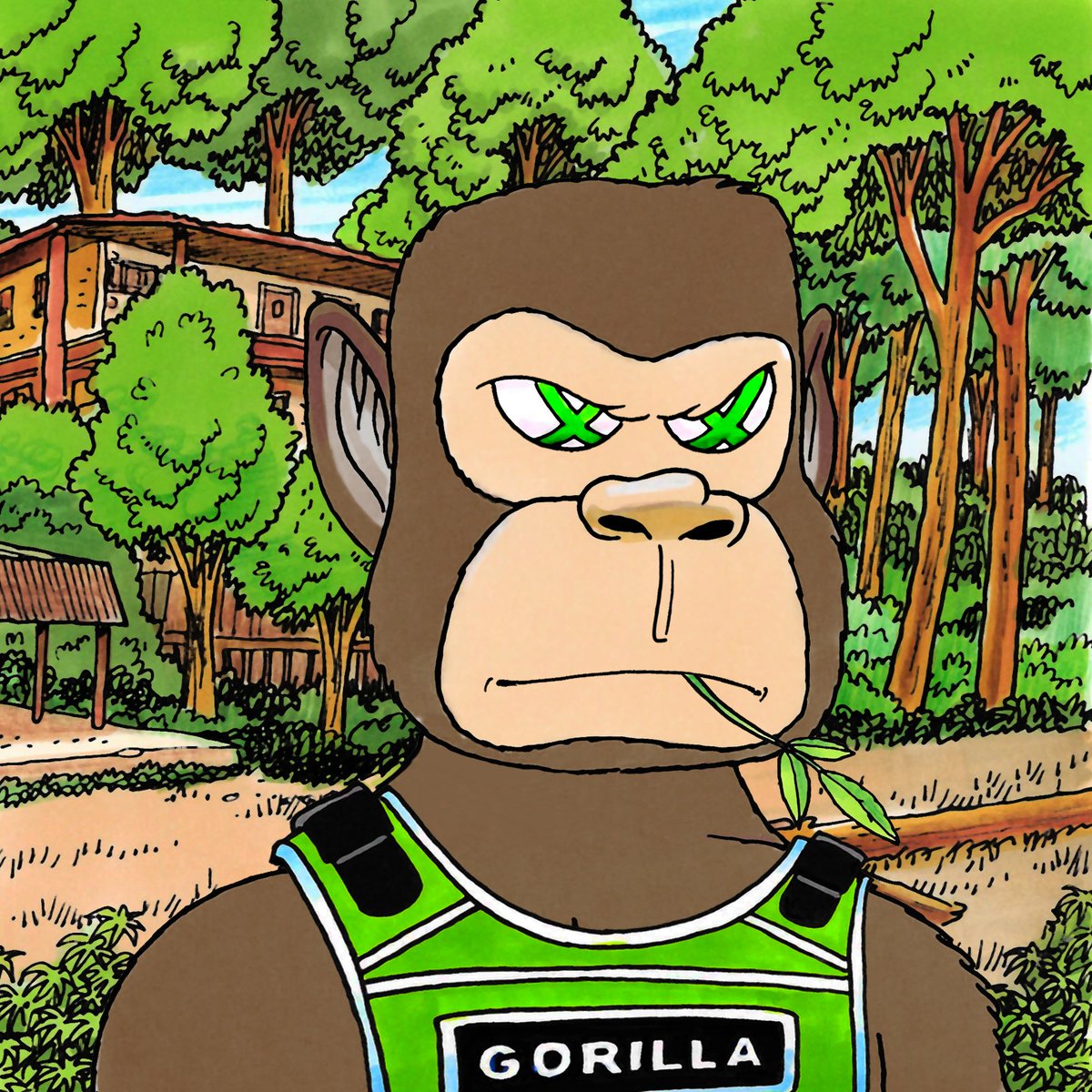 JungleFreaksNFT's tweet image. There are 5 "special backgrounds" in the OG Jungle Freaks Gen 1 collection: headquarters/ waterfall/ treehouse / destroyed city/ jungle night. They are some of most held onto traits in collection and are future examples of the effort and detail put into this hand-drawn art. These…