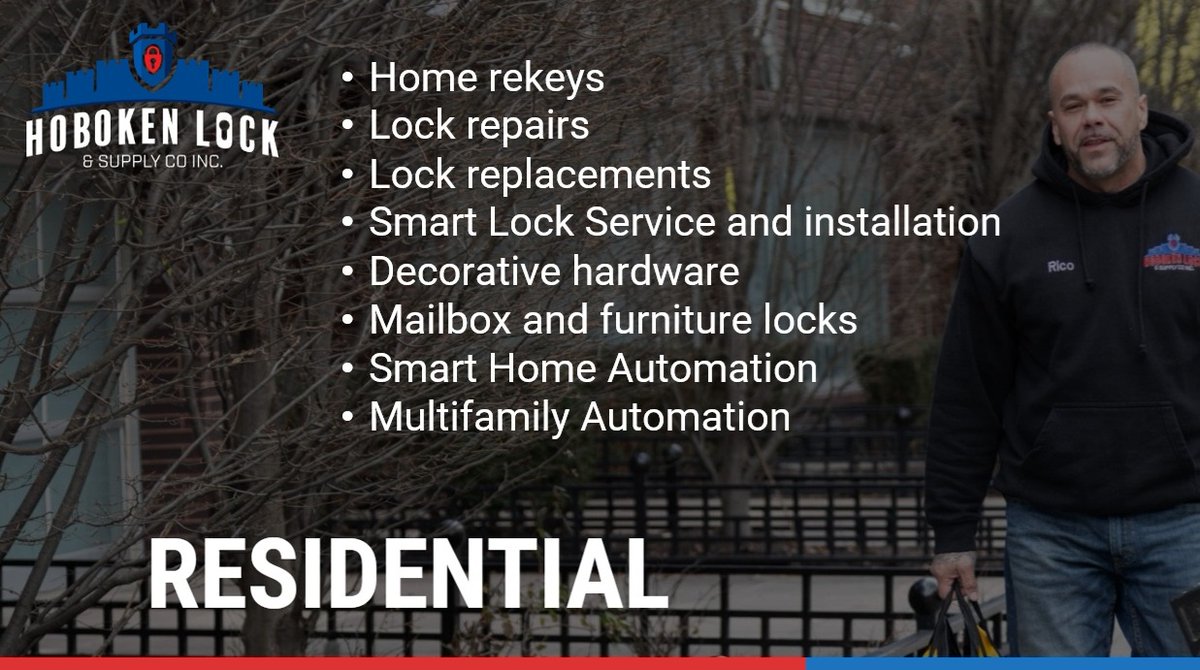 Our residential locksmiths are trained experts in handling various door types and situations. They specialize in providing access to homes with lost or stolen keys and advise on the best locks for your needs. 

#Hoboken 201-963-3106
#Emerson 201-261-2277
#Secaucus 201-865-0888