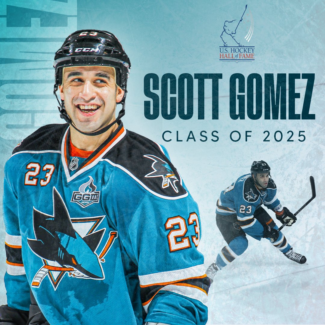 Congratulations to Sharks alumni Joe Pavelski and Scott Gomez on their induction into the U.S. Hockey Hall of Fame tonight. 👏🦈