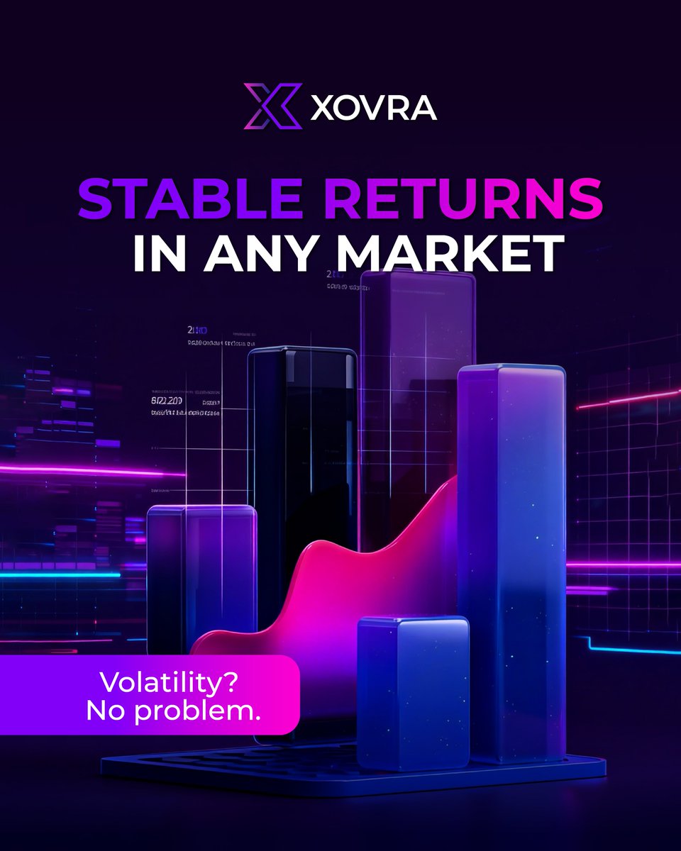 xovraofficial's tweet image. Stable Returns in Any Market📊✨
Volatility?📉No problem. 
XOVRA’s CELN contracts are built to perform in both bullish 🚀and bearish markets🐻, ensuring stable and transparent returns for every investor. #XOVRA #StableYield #CryptoEarnings #Web3Finance #FutureOfInvesting