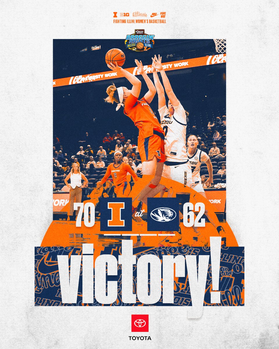 IlliniWBB's tweet image. The Fighting Illini with the Braggin' Rights dub!