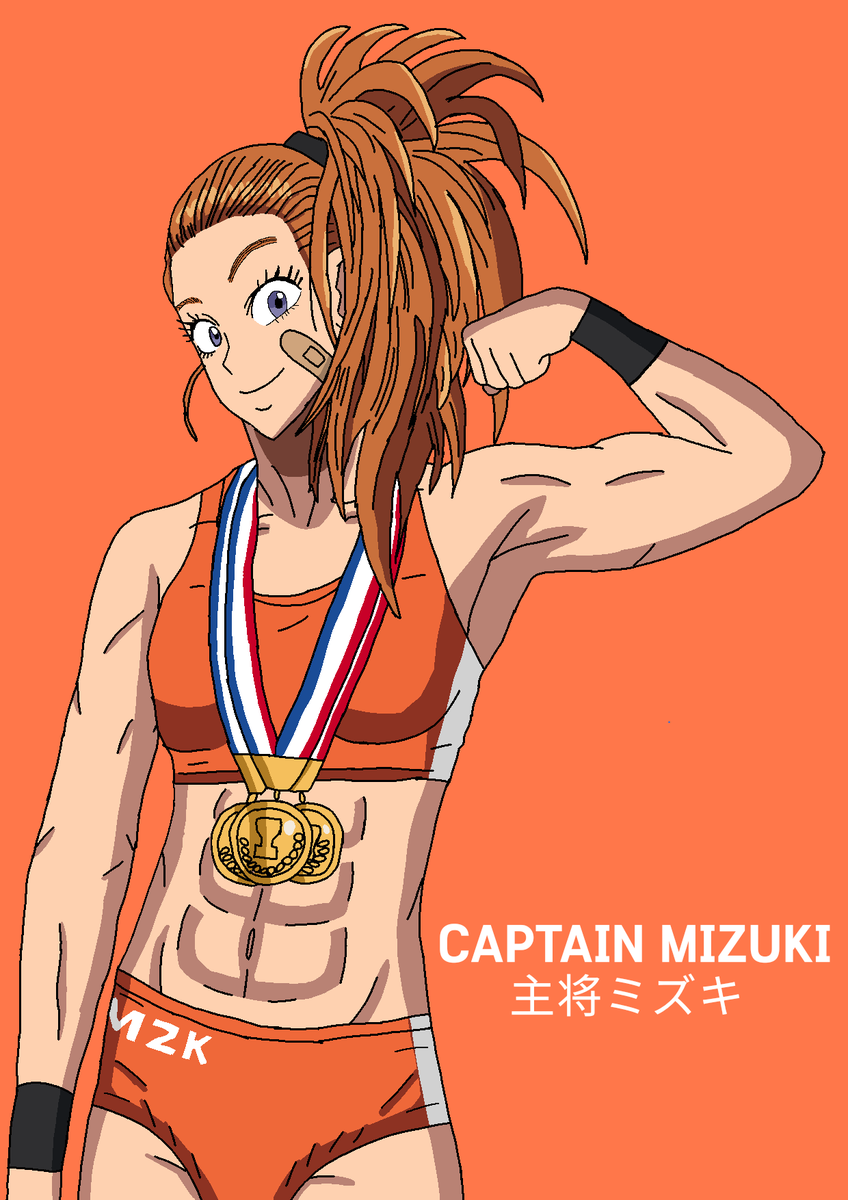 Captain Mizuki (主将ミズキ) Sexy Muscle Mommy Fanart 2 from One