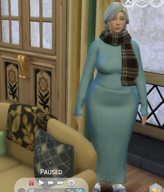 lewdersheep's tweet photo. Sorry no lewds this week, just been playing Sims 4 with my milf alien. Obsessing over her plump body in this dress and lingerie goddamn. https://t.co/NVXARc0Tot