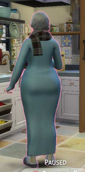 lewdersheep's tweet photo. Sorry no lewds this week, just been playing Sims 4 with my milf alien. Obsessing over her plump body in this dress and lingerie goddamn. https://t.co/NVXARc0Tot