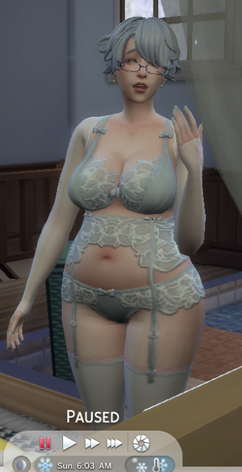 lewdersheep's tweet photo. Sorry no lewds this week, just been playing Sims 4 with my milf alien. Obsessing over her plump body in this dress and lingerie goddamn. https://t.co/NVXARc0Tot