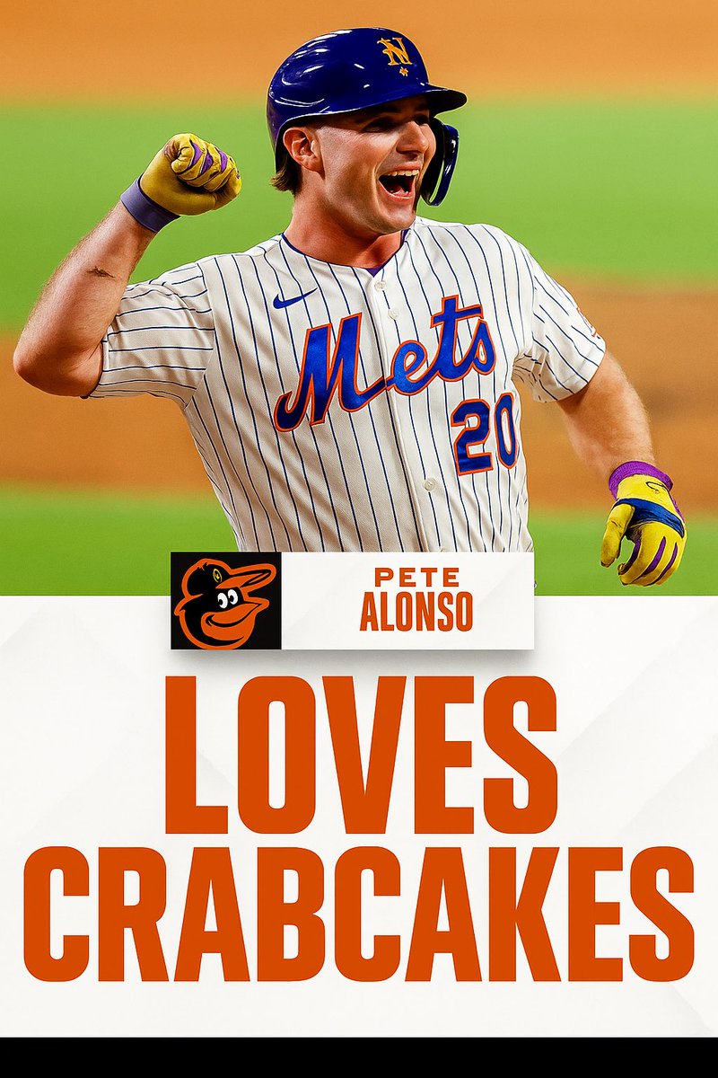 basabellmedia's tweet image. Report: Orioles’ new 1B Pete Alonso picked Baltimore in part because of his love for crabcakes. 

Team officials say the city’s food scene was a “surprisingly real factor” in his decision.