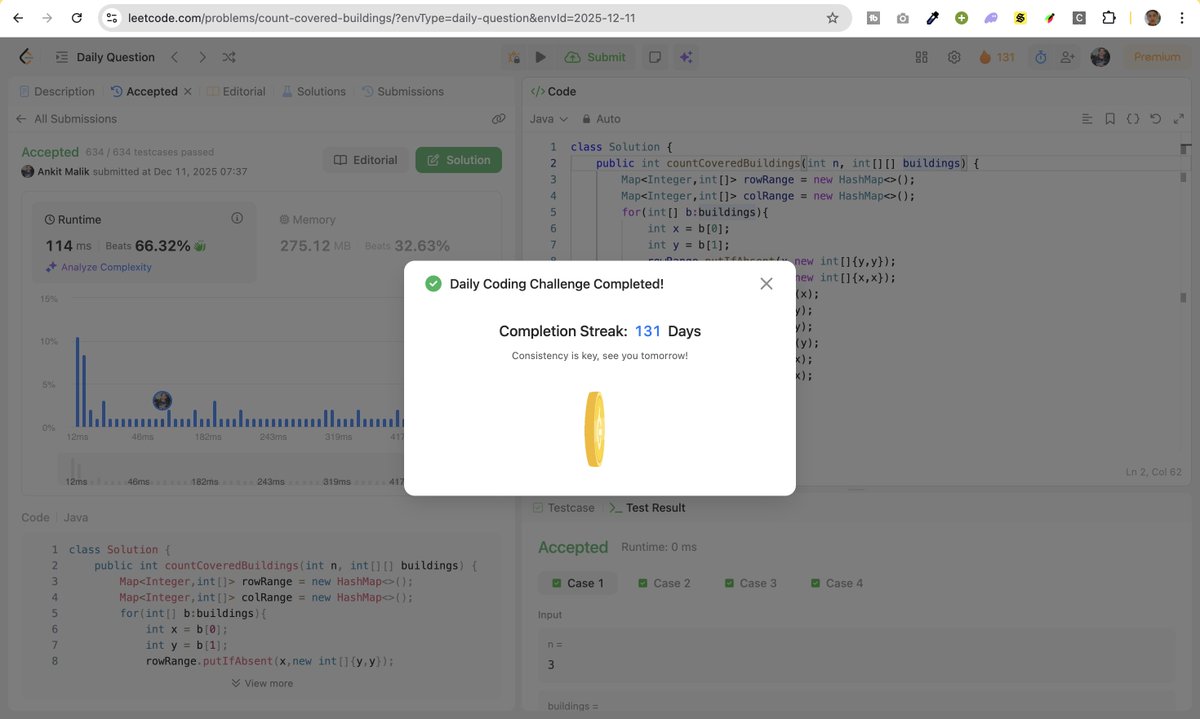 ankit_malik84's tweet image. Leetcode Potd Done ✅

#dsa #leetcode #coding