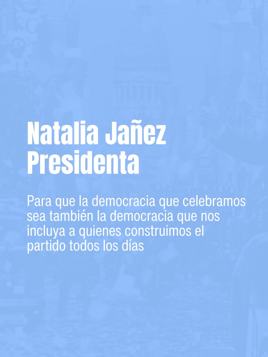 🇦🇷 10D nos recuerda que la democracia se sostiene ampliando derechos. Una democracia es más fuerte cuando es paritaria.

134 años sin una mujer al frente de la <a href="/UCRNacional/">Unión Cívica Radical</a> no es crítica: es deuda y oportunidad.

Hoy lo decimos claro: <a href="/JanezNataliaOk/">Natalia Jañez</a> presidenta 🇵🇱