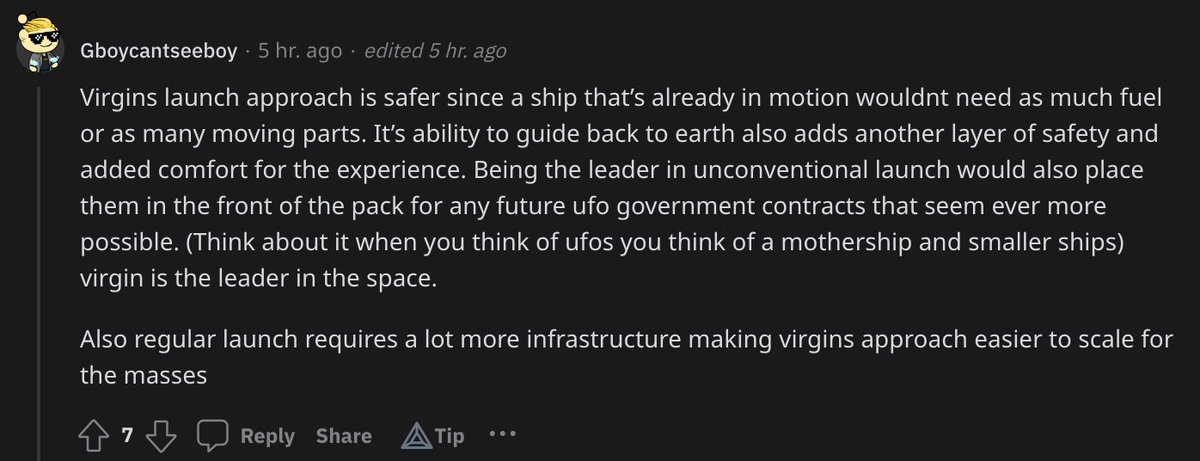SpaceX fanboy takes are already the worst, but we're gonna start seeing shit like this on a daily basis as soon as SpaceX goes public