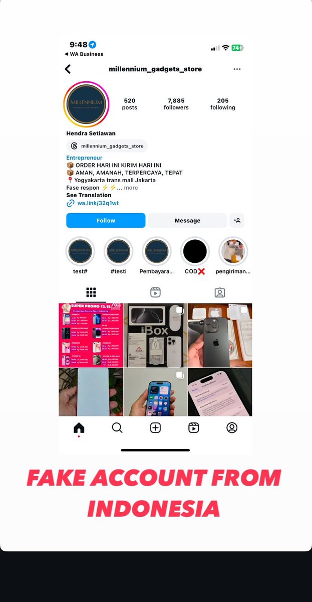 milleniumgadget's tweet photo. Salam to All my follower... Please Beware of fake account and scammer... 

Please report this fake profile @millennium_gadgets_store 

We will not responsible for any losses or scammed, kindly deal with our official millennium gadgets only

Thank you. https://t.co/xydrGbGfFl