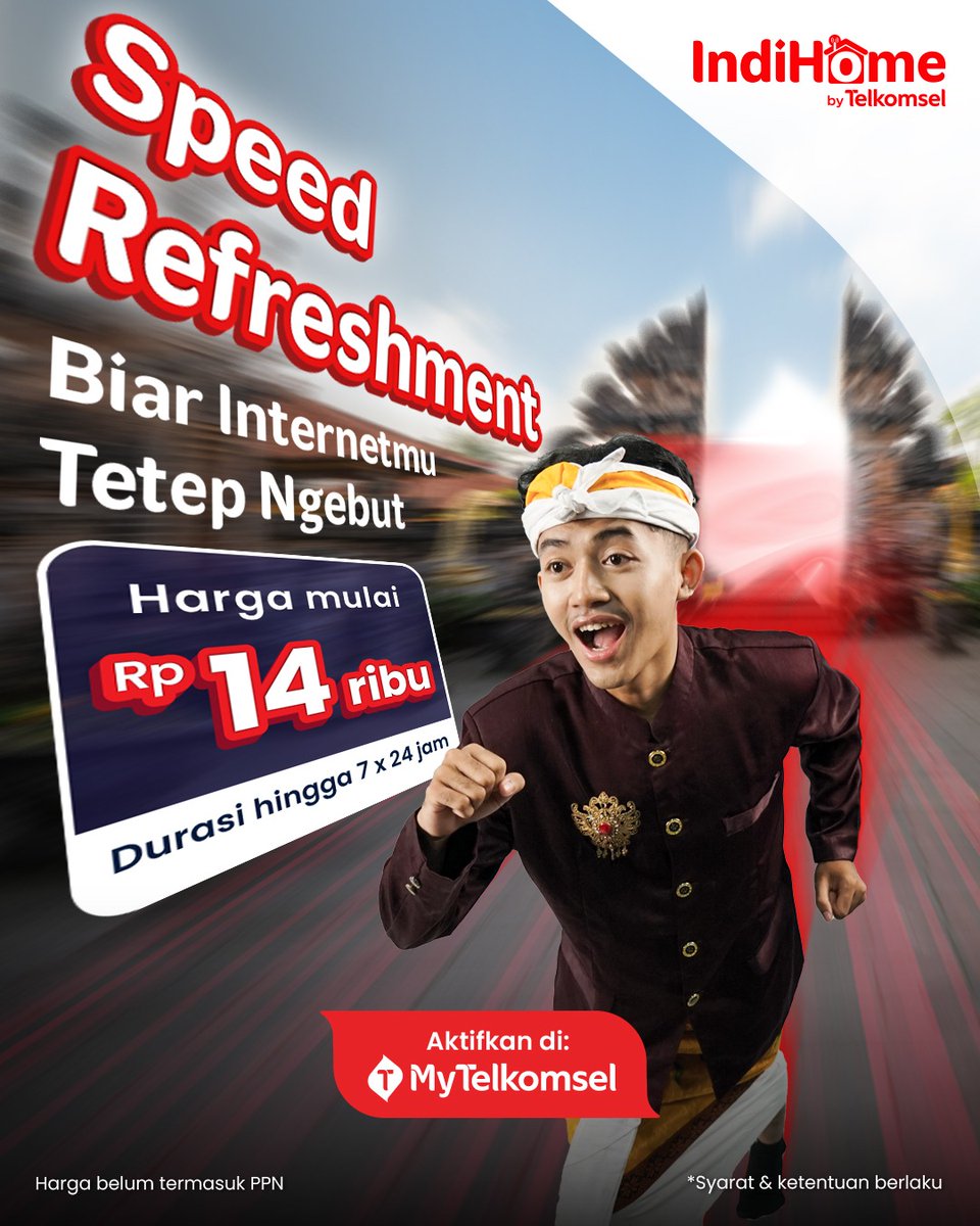 Internet mulai melambat? Saatnya #SpeedRefreshment dari IndiHome by Telkomsel! 🚀
Mulai Rp14 ribu, kecepatan ekstra sampai 7×24 jam.
Aktifkan via MyTelkomsel! 🔥

#IndiHome #Telkomsel