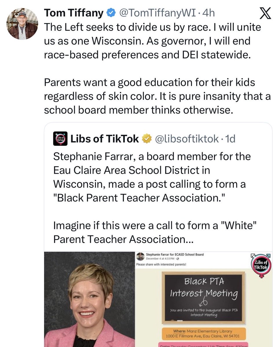 DanRShafer's tweet photo. Republican candidate for governor doing Libs of TikTok / Moms for Liberty posting is how Ozaukee County turns blue and Dems finally crack 40% in Waukesha. https://t.co/CWsADIqAks