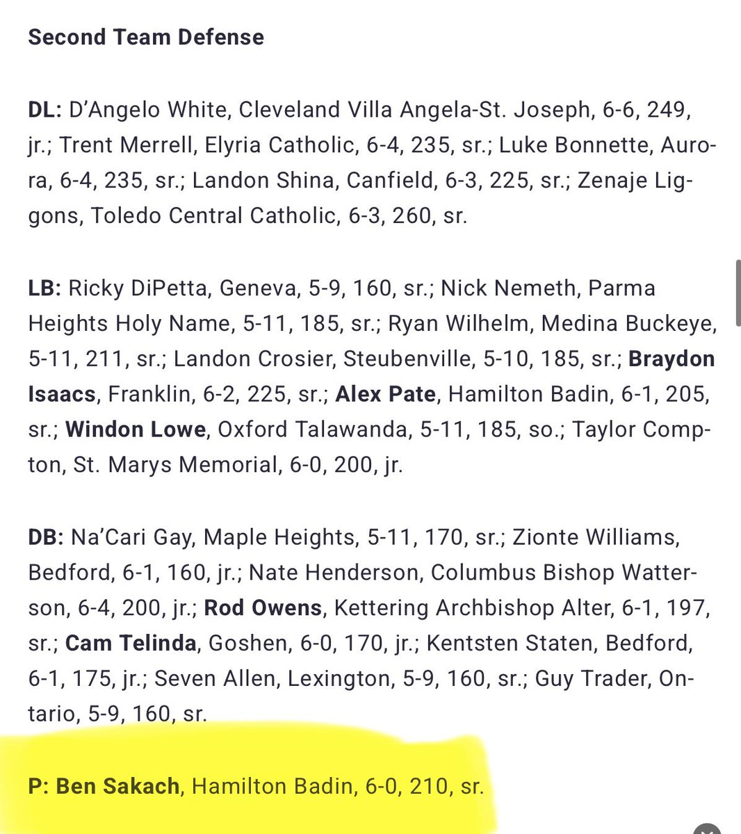 Ben_Sakach's tweet photo. Blessed to be named second team all Ohio‼️ https://t.co/XmLkWUymvn