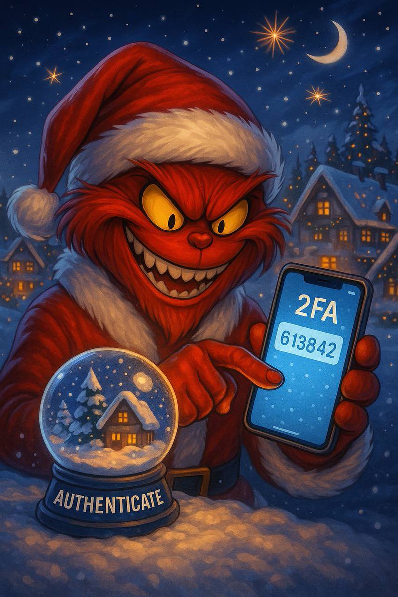 redgrinchbnb's tweet photo. Even the Red Grinch uses 2FA… what’s your excuse? https://t.co/fekZ0g9xcK