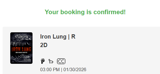 ArgamaWitch's tweet image. They added my theater to the list so I had to get my tickets to Iron Lung.