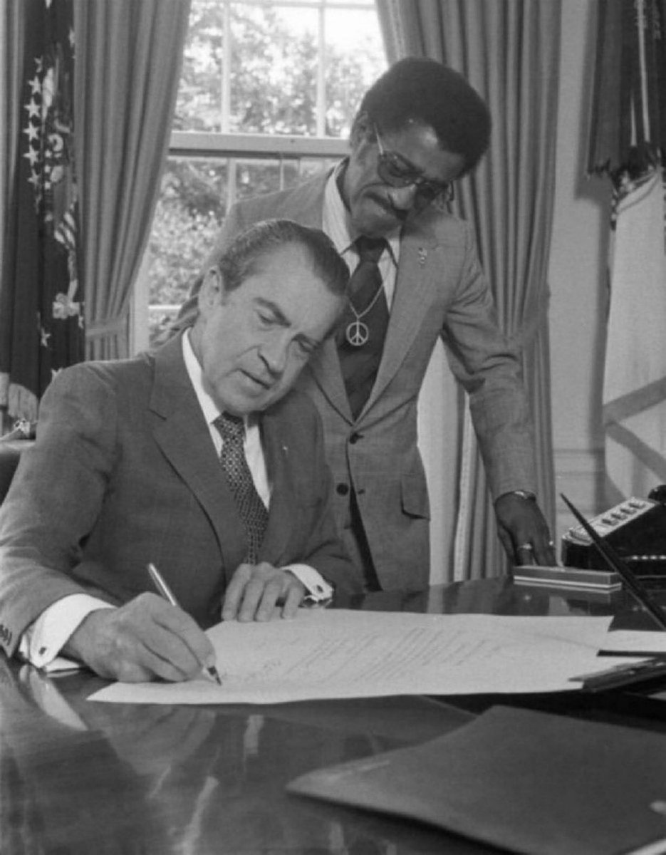 Super70sSports's tweet image. Today in 1973, Sammy Davis Jr. was on hand in the Oval Office to watch Richard Nixon officially sign into law the Sammy Davis Jr. Act which legalized the use of cocaine for Sammy Davis Jr.