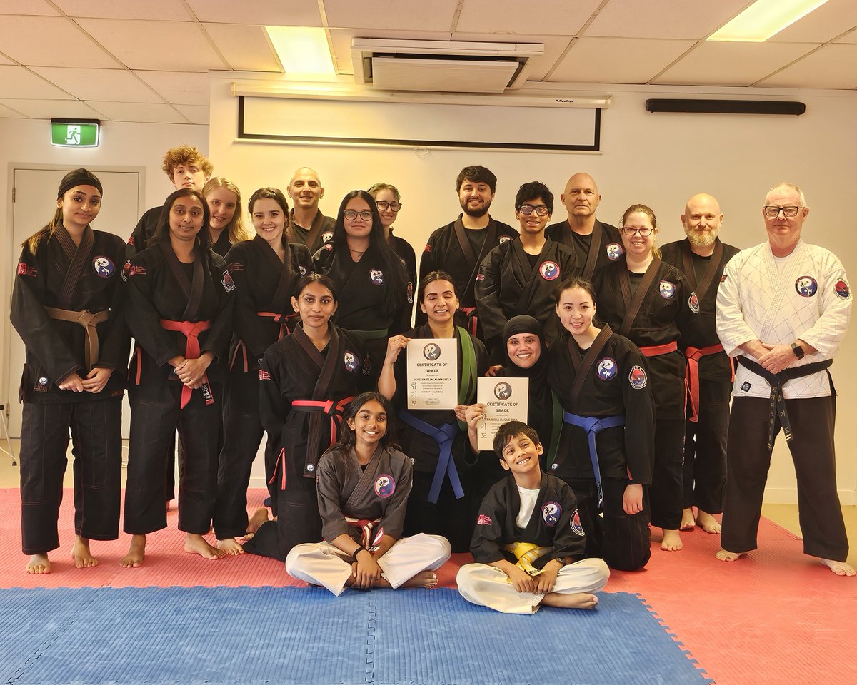 centenaryma's tweet photo. On 22 Nov 25, Jia took another step forward in her Hapkido journey, earning her Blue Belt.   Congratulations Jia!!!!   It wasn't an easy grading, but you stepped up and delivered.   It was awesome to watch.  #Hapkido #selfdefence #hapkidotraining #mountommaneyhub #hapkidograding https://t.co/EaGTtgxMnb