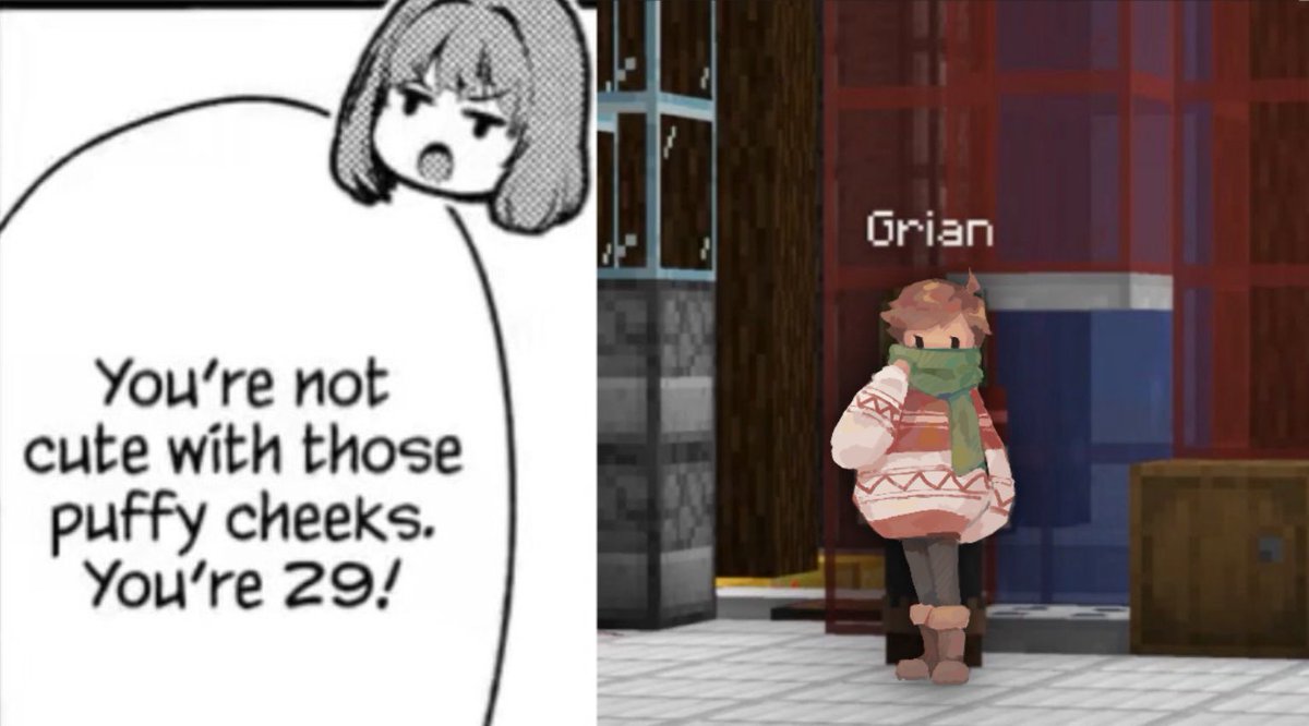 virora_'s tweet photo. two apples tall #grianfanart https://t.co/BGk843eMEE